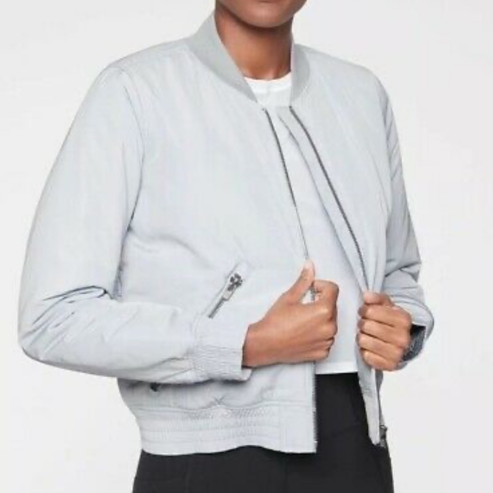 ATHLETA Northstar PrimaLoft Bomber Jacket Grey